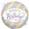Ballon Joyeux Anniversaire Pastel (Rempli d'Hélium) 