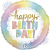 Ballon arc-en-ciel pastel joyeux anniversaire (rempli d'hélium) 