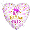 Ballon Joyeux Anniversaire Princesse (rempli d'hélium) 