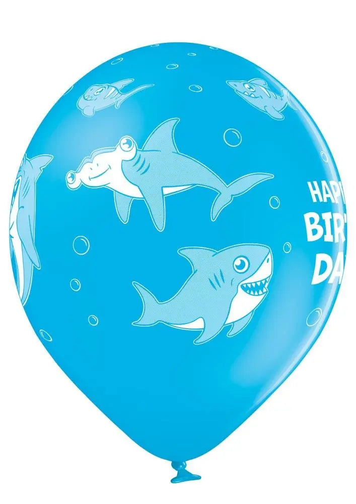 Happy Birthday Shark Ballon - Latex bedruckt