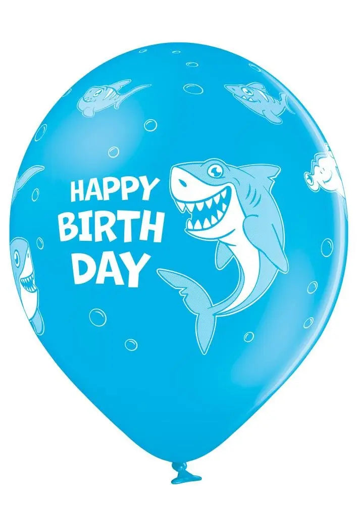 Happy Birthday Shark Ballon - Latex bedruckt