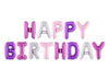 Joyeux Anniversaire XL Ballon Bannière Violet Rose 