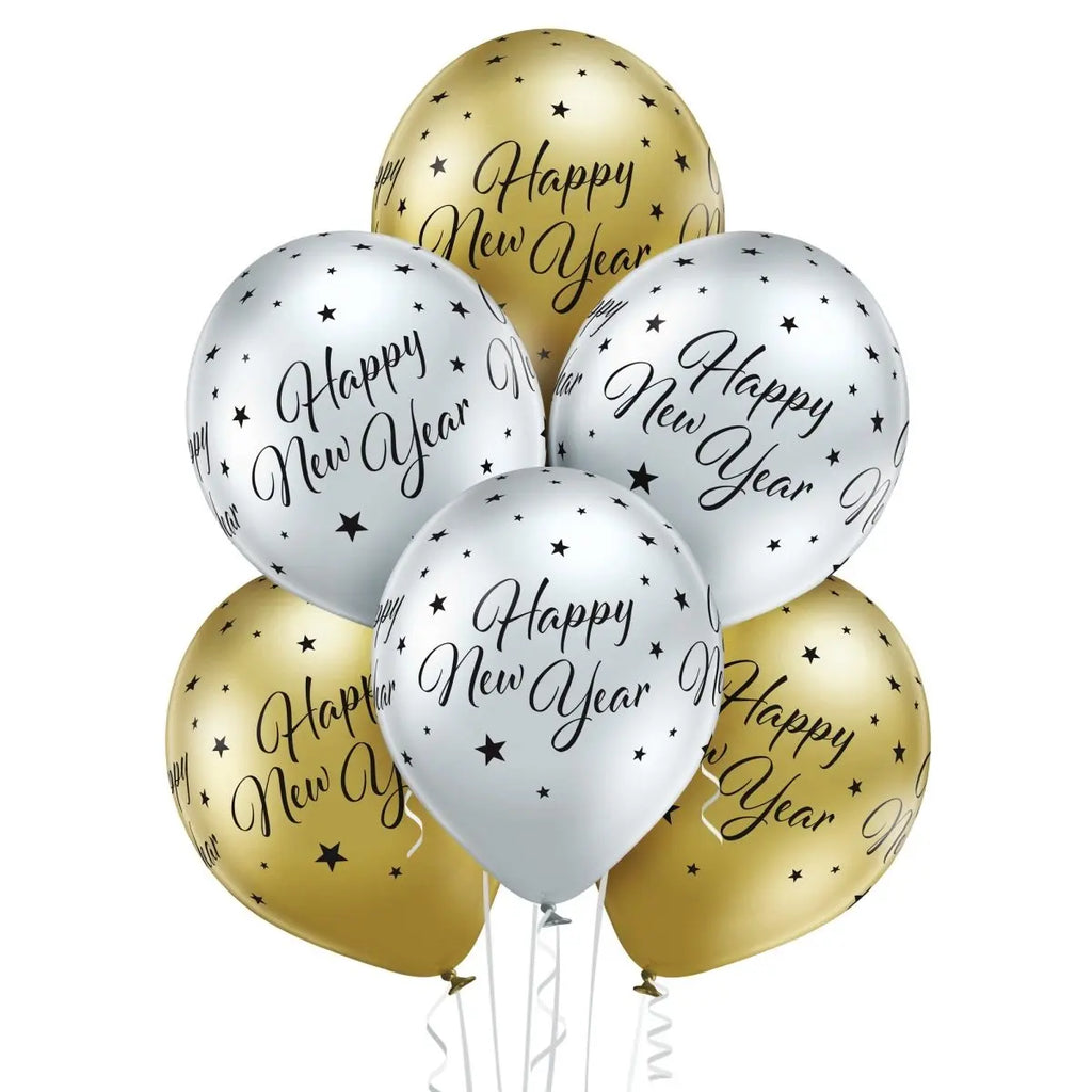 Happy New Year Glossy Ballon - Latex bedruckt