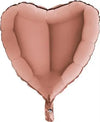 Ballon Coeur Or Rose (Rempli d'Hélium) 