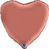 Ballon coeur satin or rose (rempli d'hélium) 