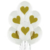 Ballon transparent coeurs or 