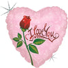 Ballon Coeur Rose Je t'aime (rempli d'hélium) 