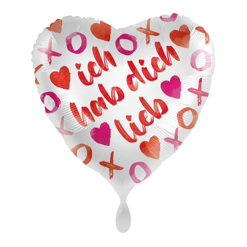 Ich hab dich lieb XOXO Love Herz Ballon (mit Helium gefüllt) - Herz Ballon helium