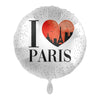 Ballon coeur I love Paris (rempli d'hélium) 
