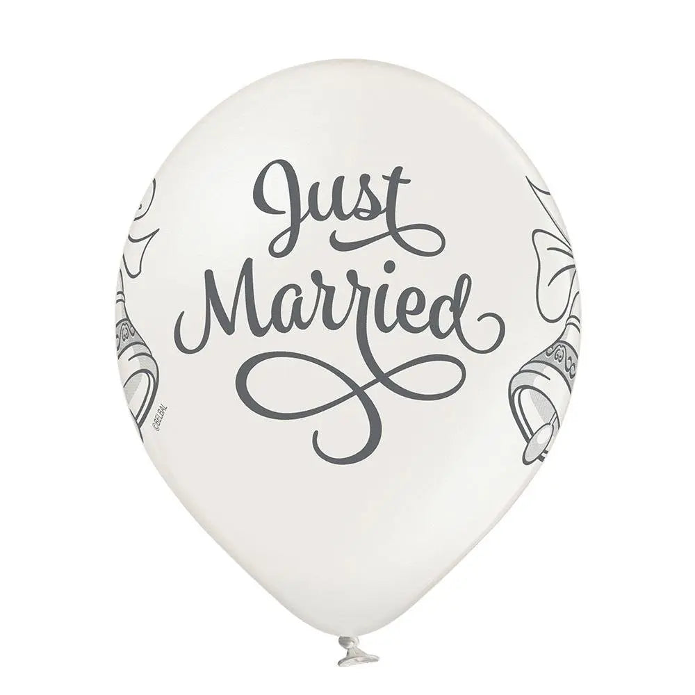 Just Married Glocken Ballon - Latex bedruckt