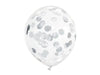 Ballon cercles confettis argent 