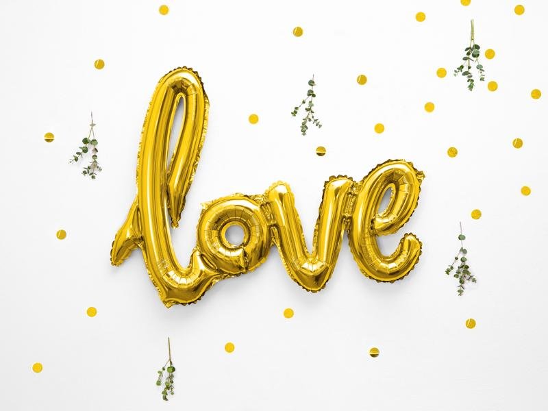 love XL Ballon Banner gold - Ballon Banner