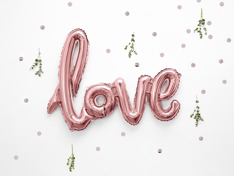 love XL Ballon Banner rosegold - Ballon Banner