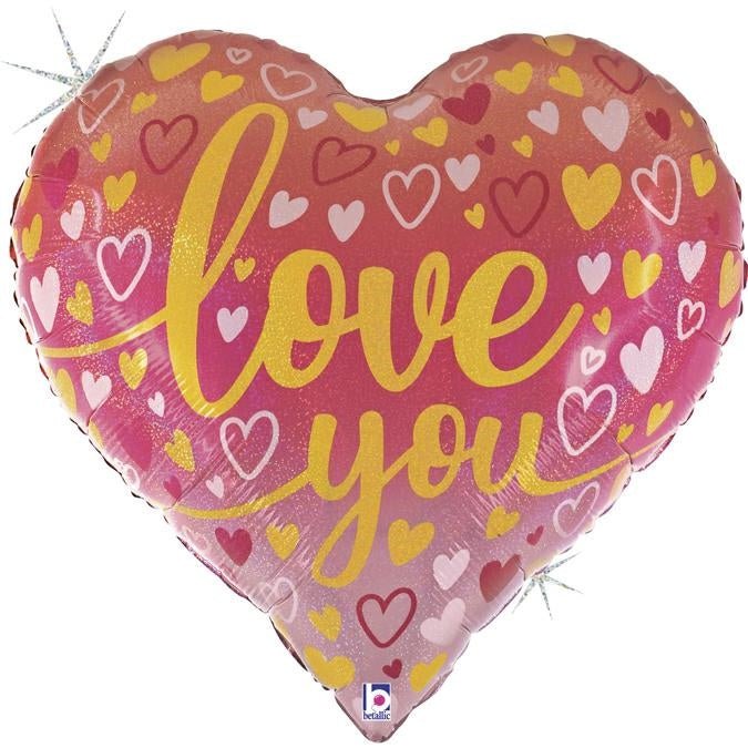 Love You Herz Ballon (mit Helium gefüllt) - Herz Ballon helium