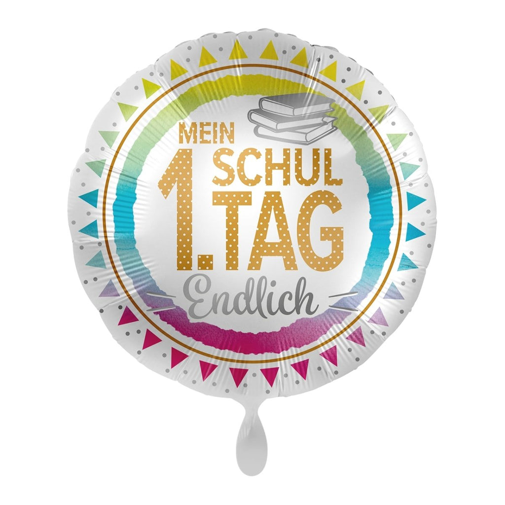 Mein 1. Schultag Endlich (mit Helium gefüllt) - Runder Ballon helium