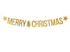 Joyeux Noël bannière guirlande or 