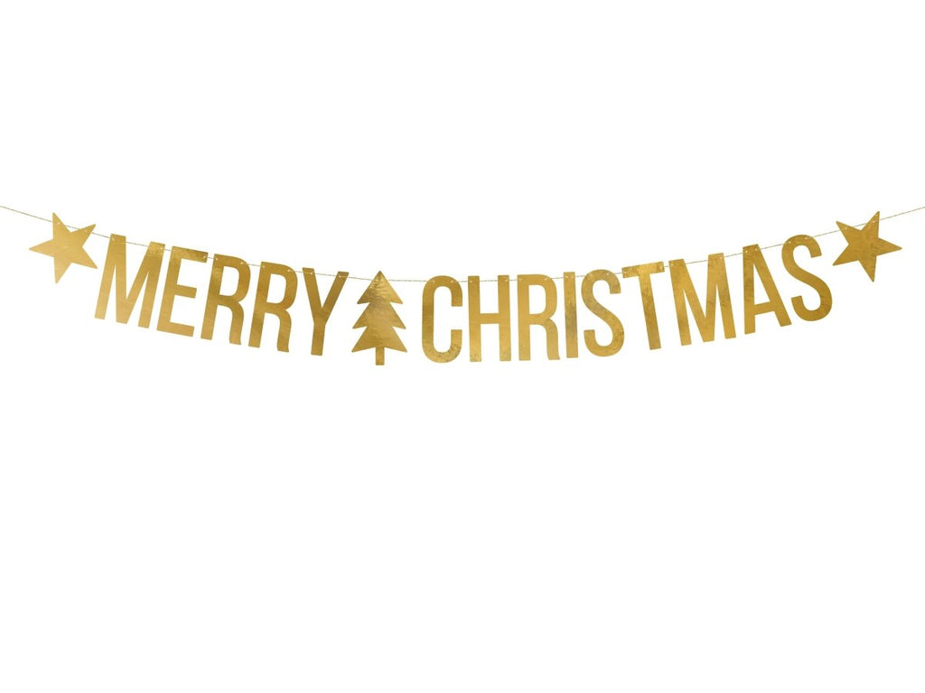 Merry Christmas Banner Girlande gold - Girlanden Banner