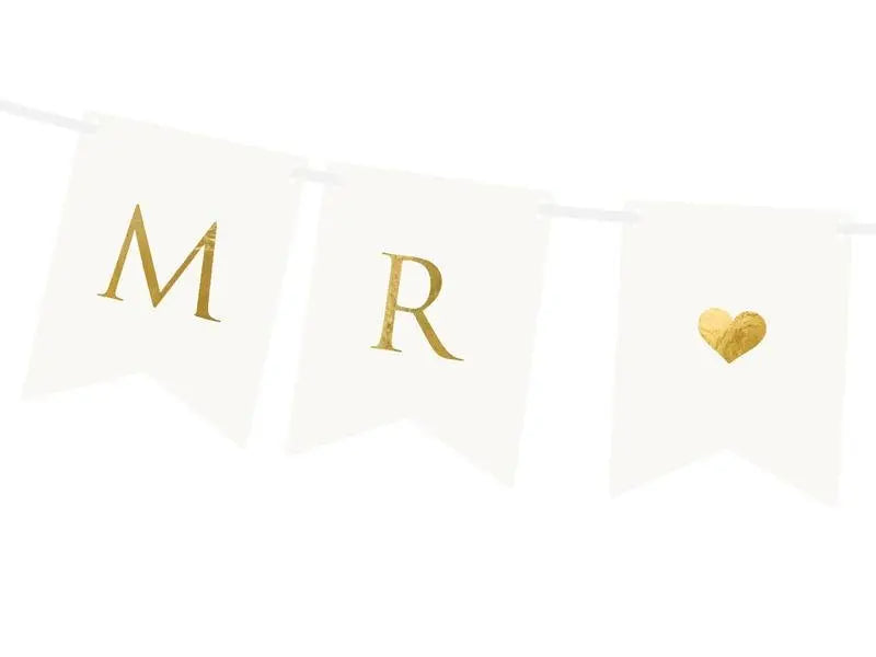 Mr & Mrs Banner Girlande weiss - Girlanden Banner