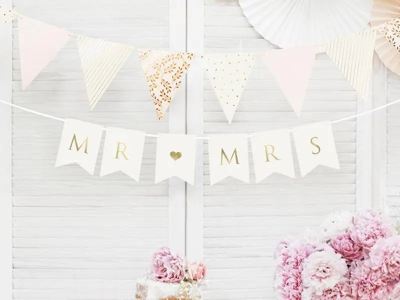 Mr & Mrs Banner Girlande weiss - Girlanden Banner