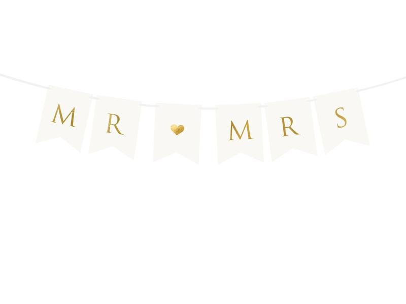 Mr & Mrs Banner Girlande weiss - Girlanden Banner
