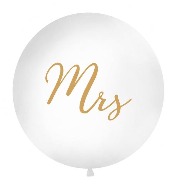 Mrs - Misses - gold Ballon XXL - Latex bedruckt XL