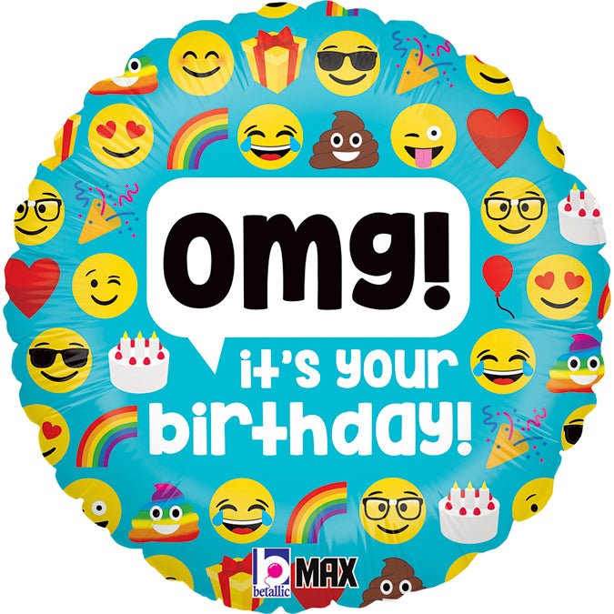 OMG Birthday Ballon (mit Helium gefüllt) - Special message helium rund