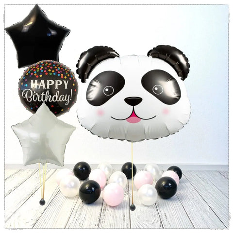 Panda Happy Birthday Ballon Bouquet  (mit Helium gefüllt)