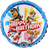 Ballon Joyeux Anniversaire Paw Patrol (rempli d'hélium) 