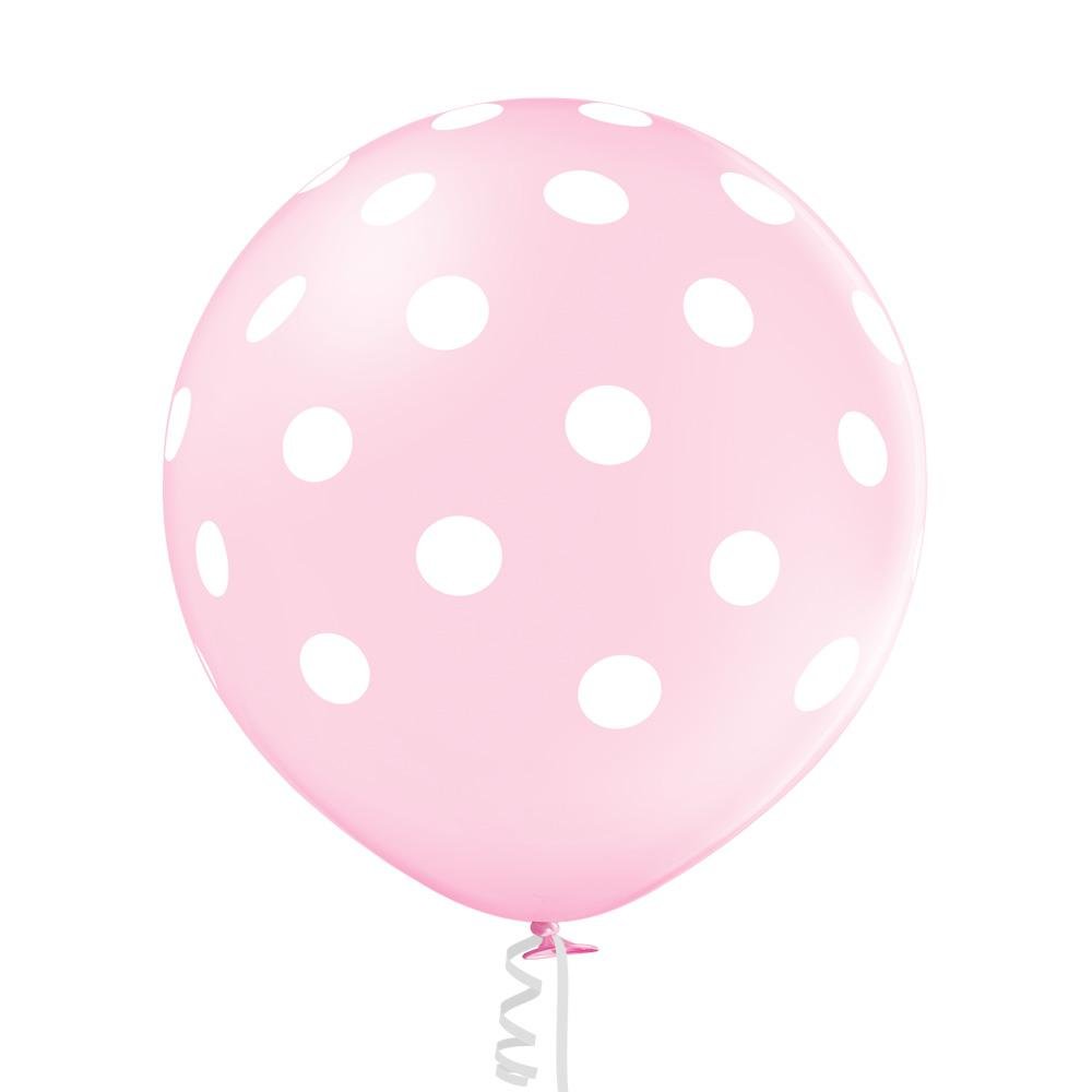 Polka Dots rosa Ballon XL - Latex bedruckt XL