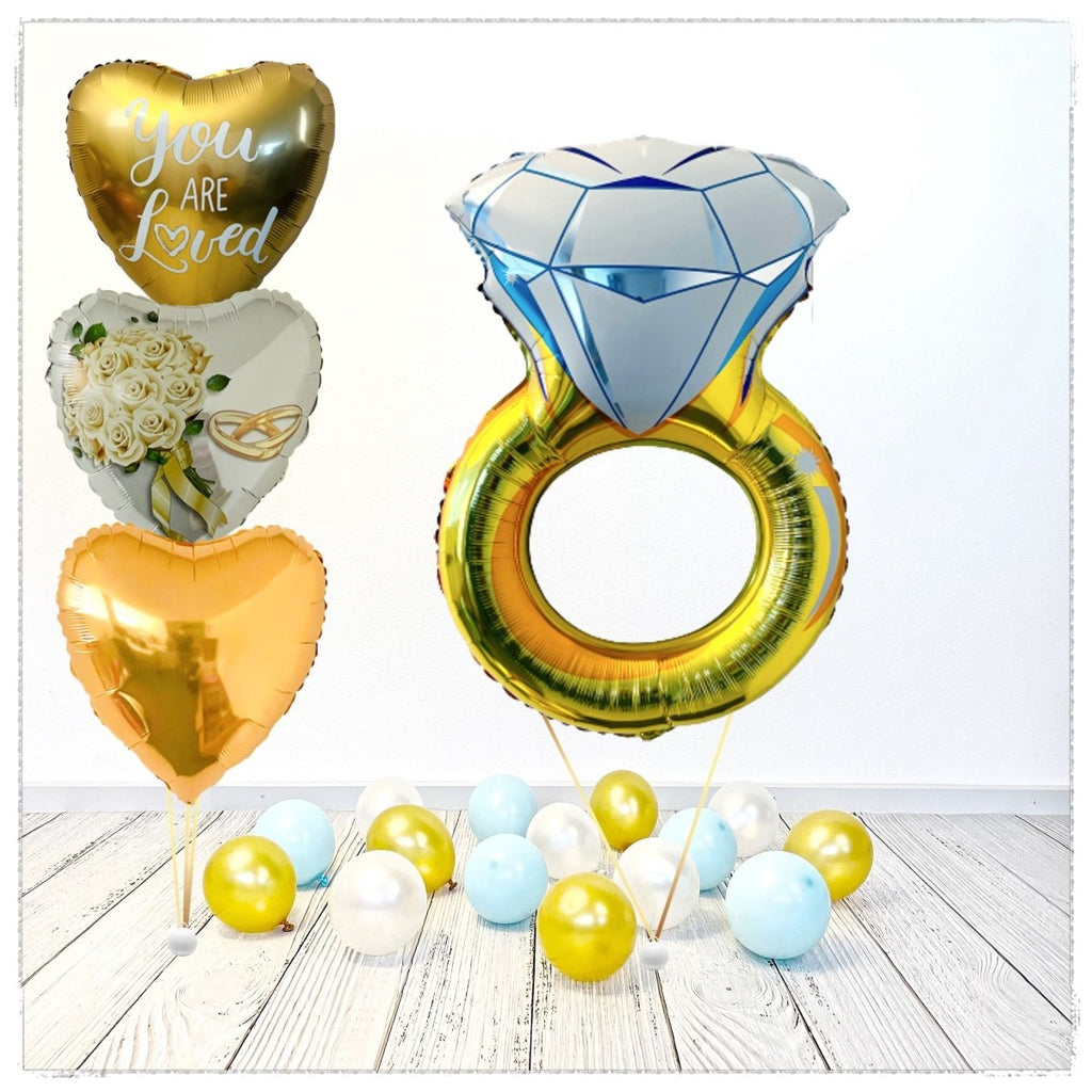 Ring Heiratsantrag Ballon Bouquet (mit Helium gefüllt) - Liebe Bouquet