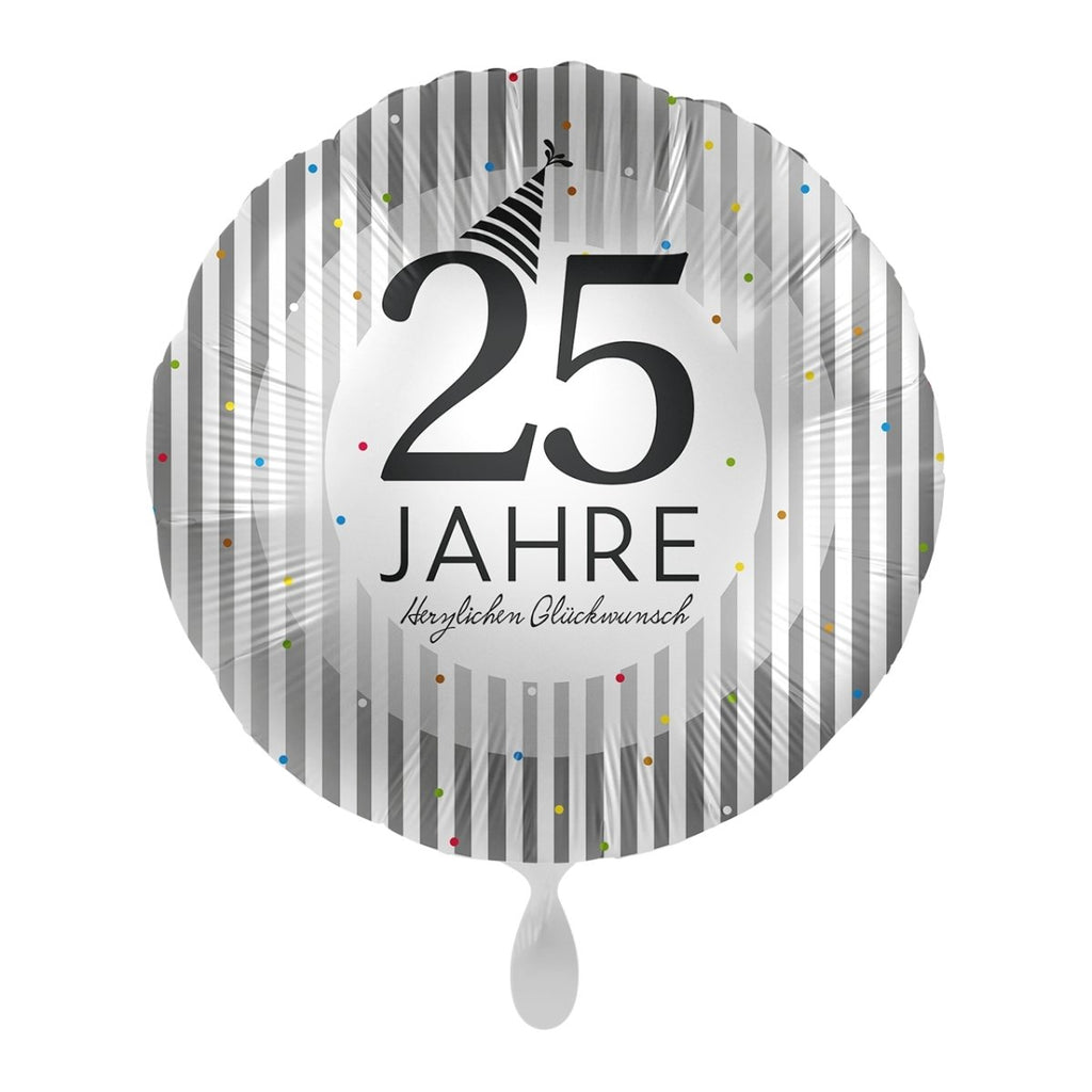 Silberne Hochzeit 25 Jahre Ballon (mit Helium gefüllt) - Herz Ballon helium