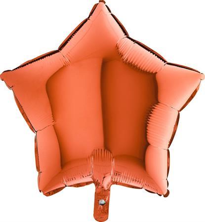 Stern orange Ballon (mit Helium gefüllt) - Stern Ballon Helium