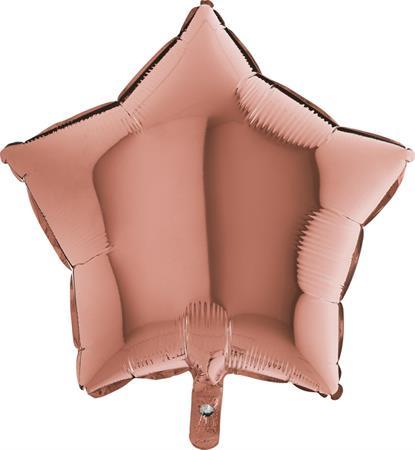 Stern rosegold Ballon (mit Helium gefüllt) - Stern Ballon Helium