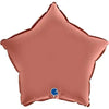 Ballon Star Satin or rose (rempli d'hélium) 