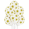 Ballon étoiles or / blanc 