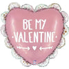 Ballon coeur XL Be my Valentine (gonflé à l'hélium) 