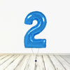 Ballon XL Bleu Numéro 2 (Rempli d'Hélium) 