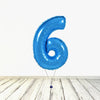 Ballon XL Bleu Numéro 6 (Rempli d'Hélium) 