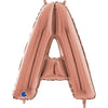 Ballon lettre XL or rose A (avec hélium) 