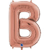Ballon lettre XL or rose B (avec hélium) 