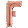 Ballon lettre XL or rose F (avec hélium) 