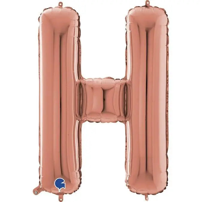 XL Buchstaben Ballon rosegold H (ohne Helium) - Buchstaben Ballon rosegold klein