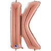 Ballon lettre XL or rose K (avec hélium) 