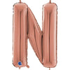 Ballon lettre XL or rose N (avec hélium) 