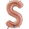 Ballon lettre XL or rose S (avec hélium) 