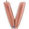 Ballon lettre XL or rose V (avec hélium) 
