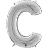 Ballon lettre XL argenté C (avec hélium) 