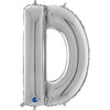 Ballon lettre XL argent D (avec hélium) 