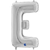 Ballon lettre XL argent E (avec hélium) 
