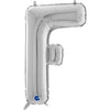 Ballon lettre XL argent F (avec hélium) 